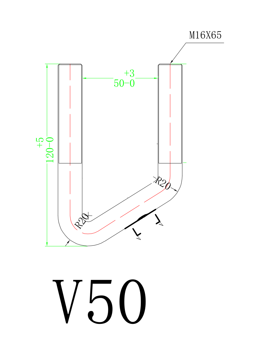 V型螺栓详情图